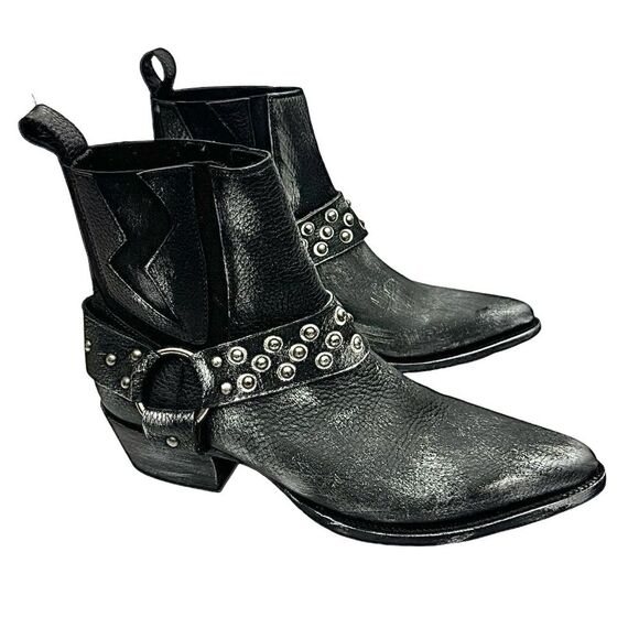 Mezcalero Men’s Black Leather Ankle Boots Western Handmade Size 10 Medium main image 7